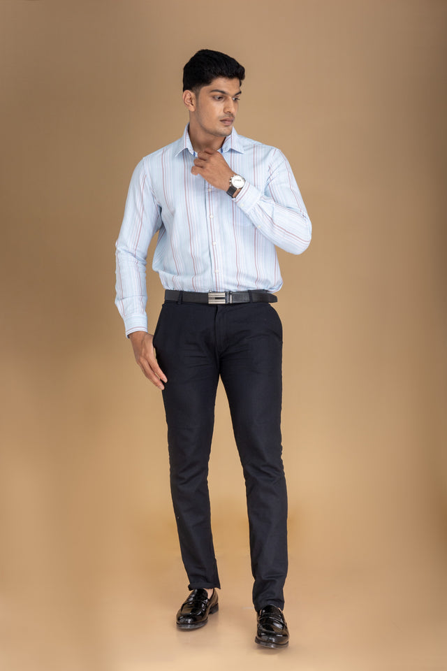 Dark Navy Classic Slim Fit Solid Trousers